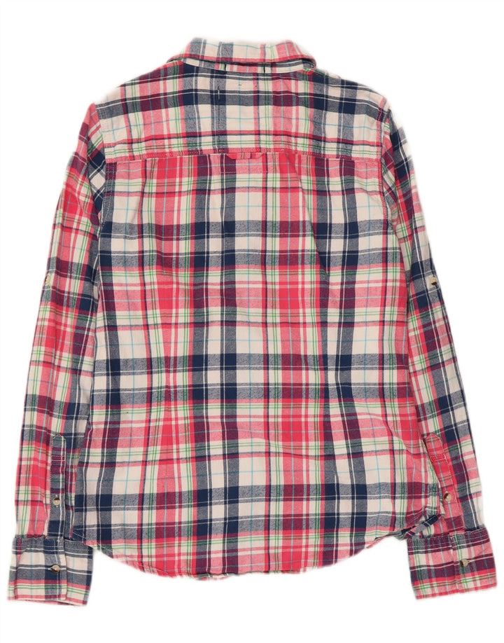 Camisa feminina de flanela Superdry Classic Fit UK 12 algodão multicolorido médio