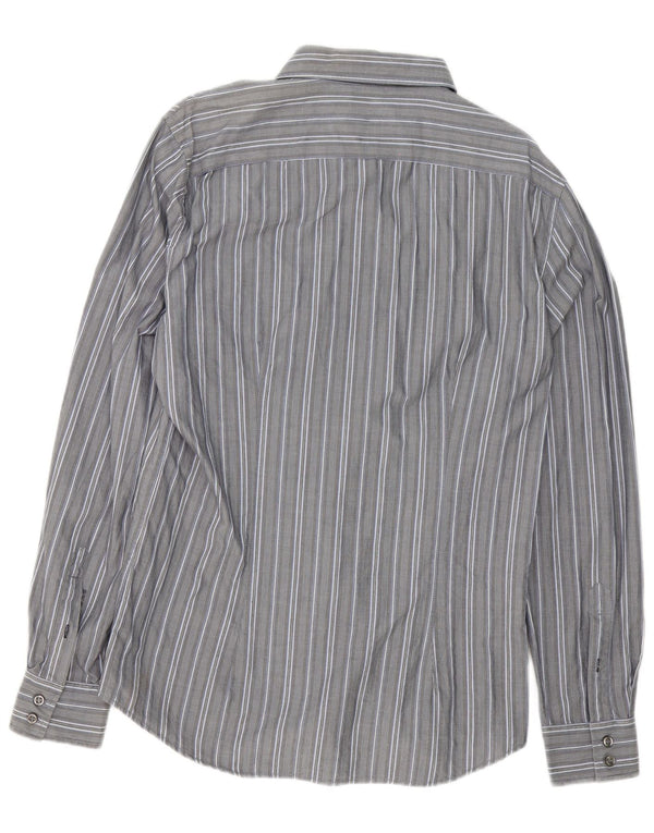 Camisa masculina Gas XL algodão listrado cinza