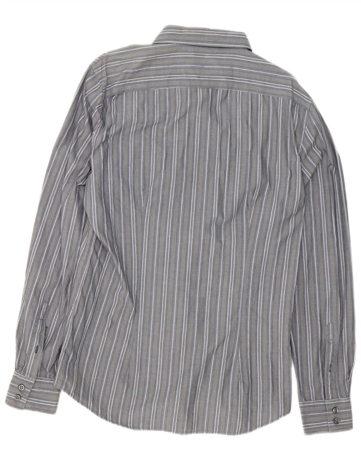 Camisa masculina Gas XL algodão listrado cinza