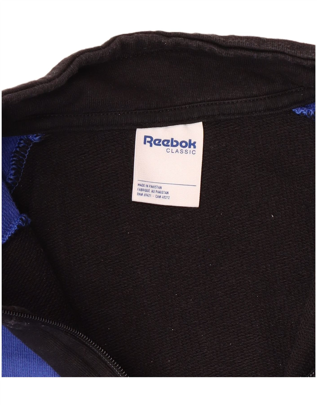 Reebok Mens Graphic 1/4 Zip Moletom Jumper Médio Azul Algodão