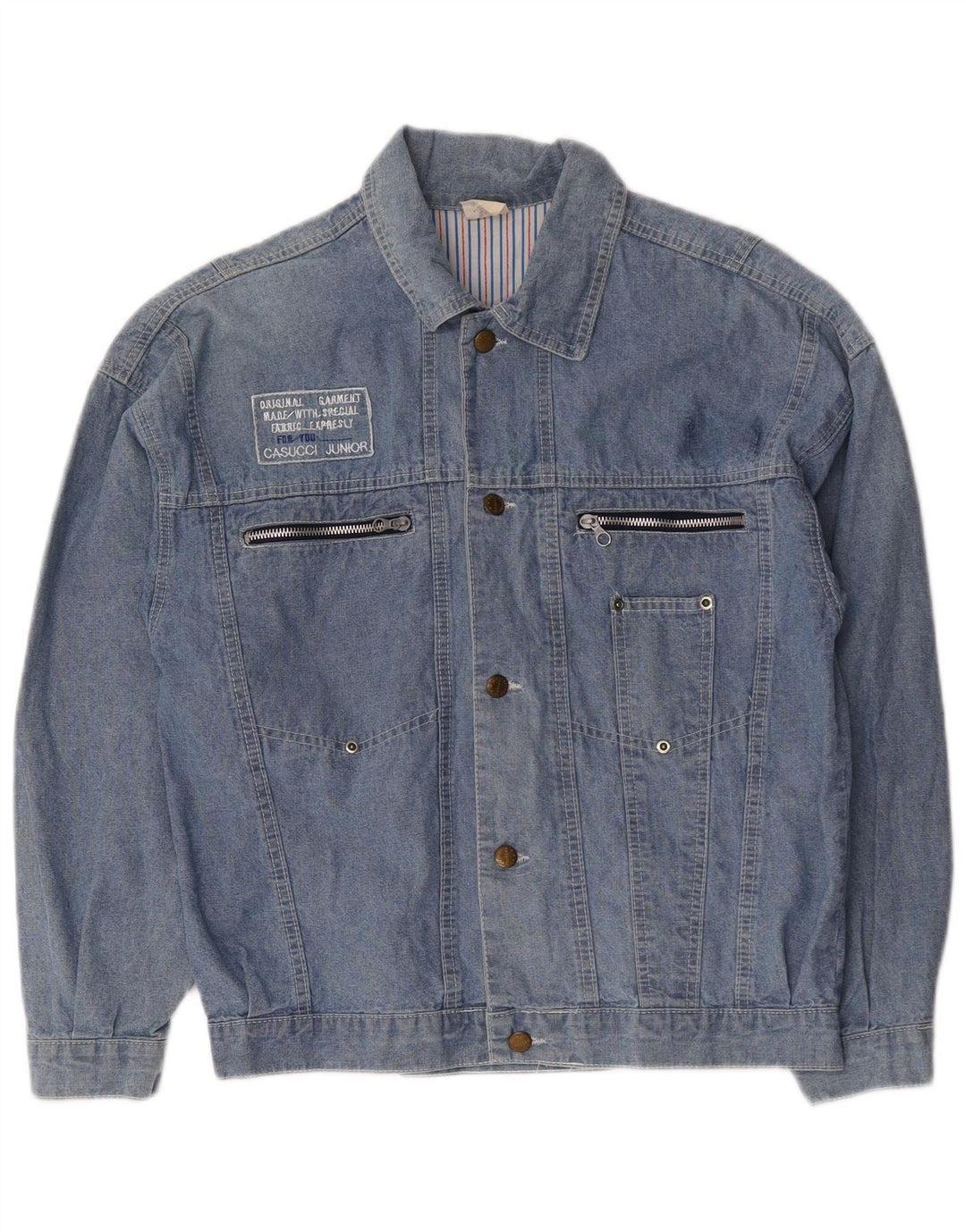 Jaqueta jeans feminina Casucci IT 42 algodão azul médio