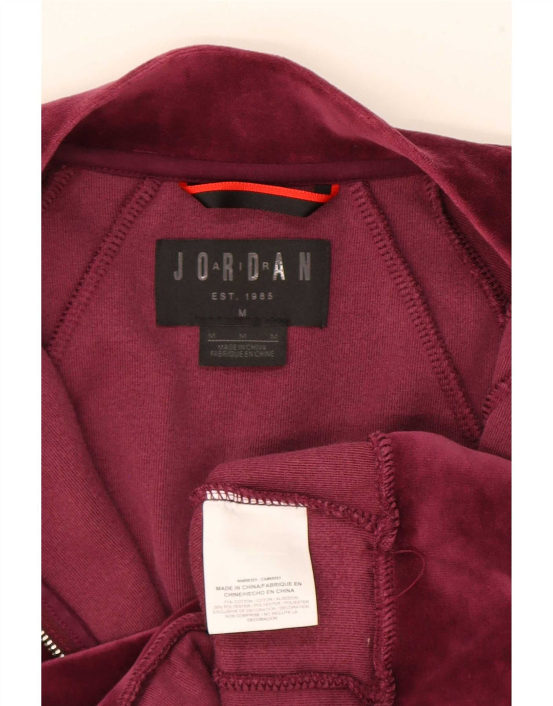 Jordan Mens Treino Top Jaqueta Médio Algodão Borgonha