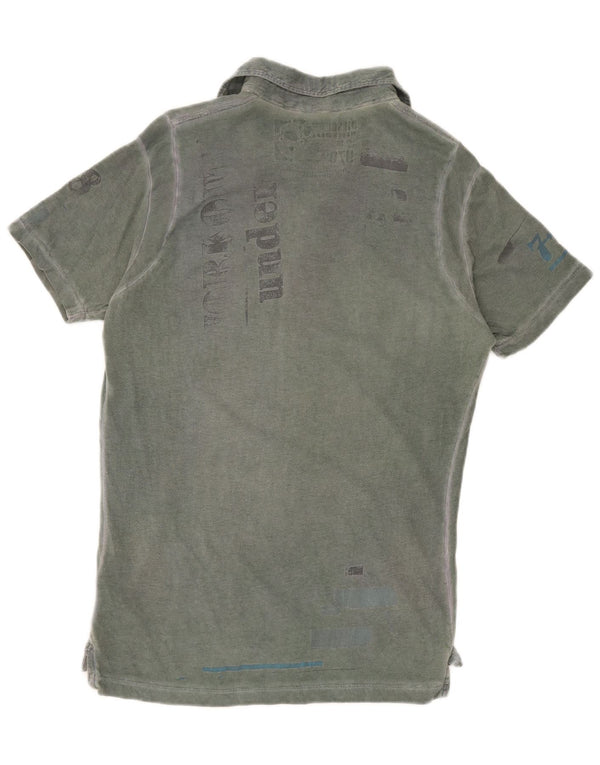 Diesel Camisa Polo Masculina Gráfica Verde Médio Algodão
