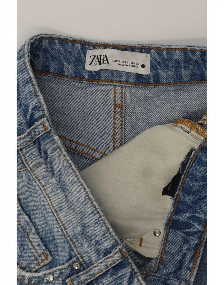 Shorts jeans feminino Zara EU 38 pequeno W28 azul