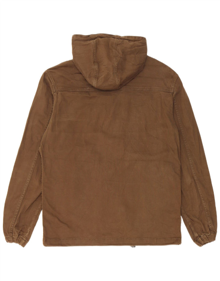 Jaqueta bomber masculina Zara com capuz Reino Unido 38 algodão cáqui médio