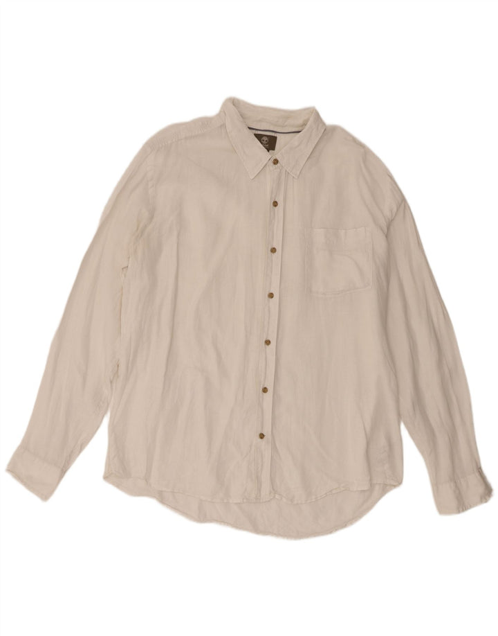 Camisa masculina Slim Fit Timberland 2XL linho branco