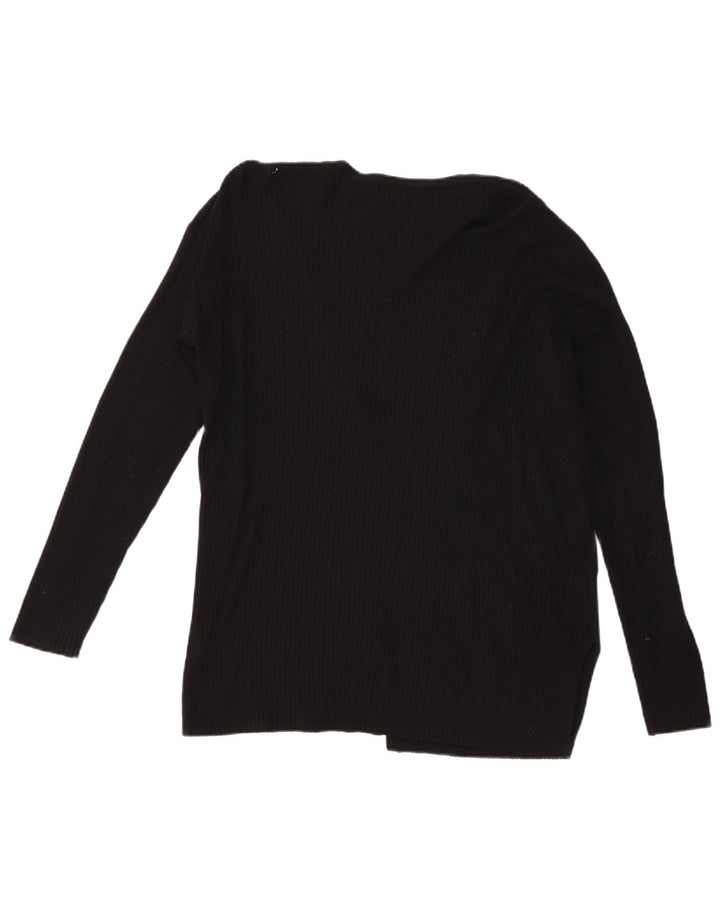 Suéter cardigã aberto feminino Marks & Spencer Reino Unido 14 viscose preta média