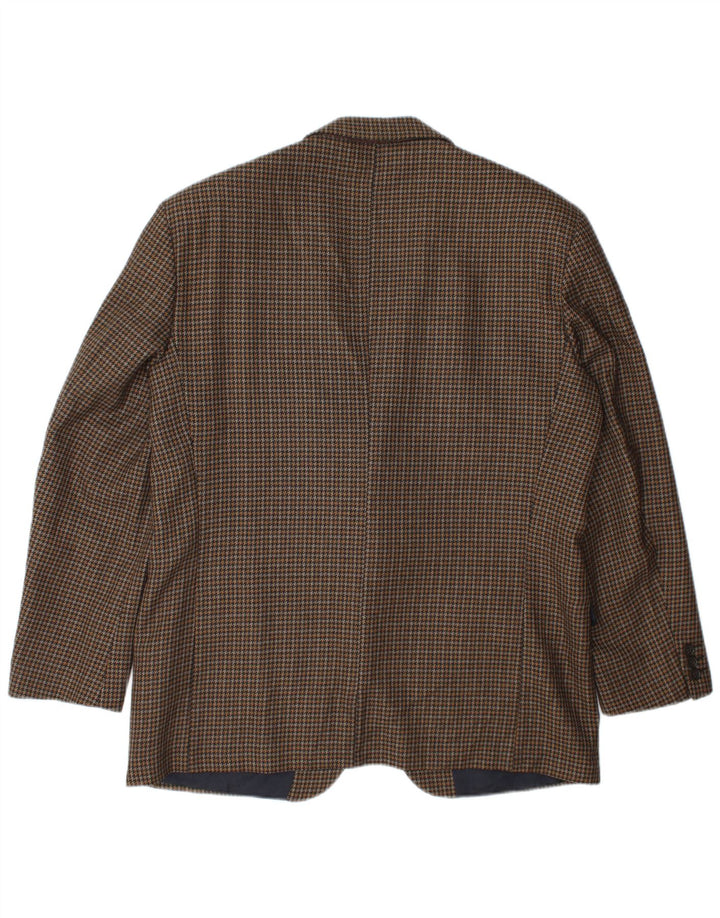 Jaqueta Blazer Masculina Cacharel com 2 Botões IT 52 XL Marrom Houndstooth Lã