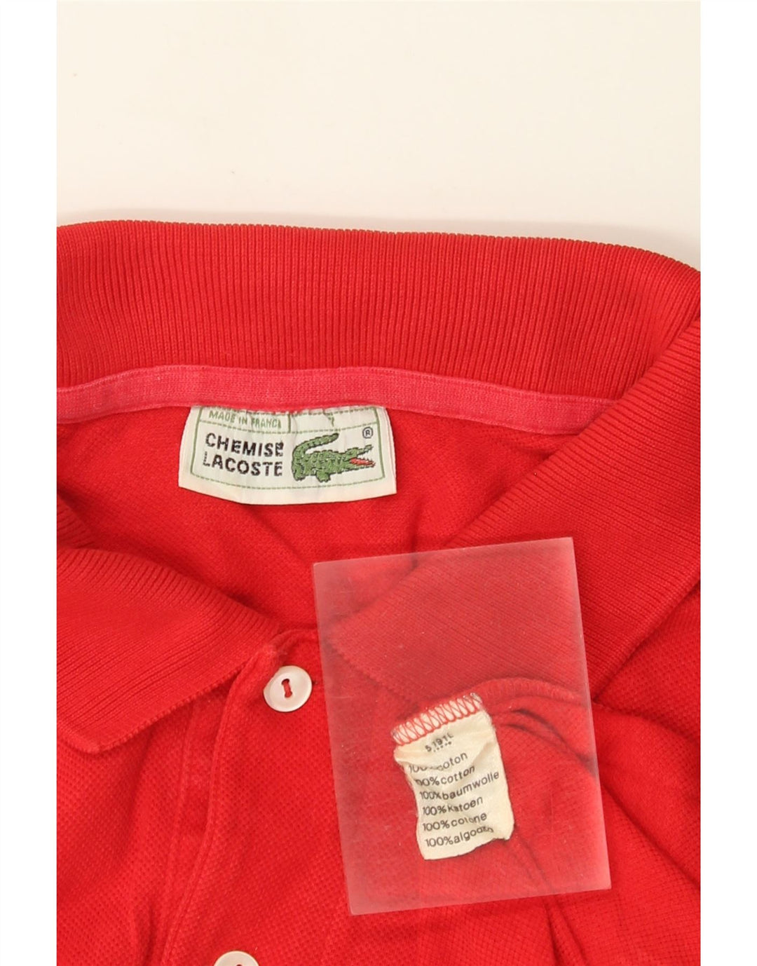 Camisa polo masculina Lacoste tamanho 7 2XL algodão vermelho