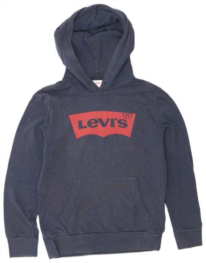 Suéter com capuz gráfico masculino Levi's pequeno algodão azul marinho