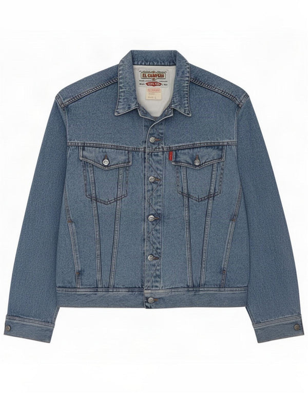 Jaqueta jeans masculina vintage UK 40 grande algodão azul