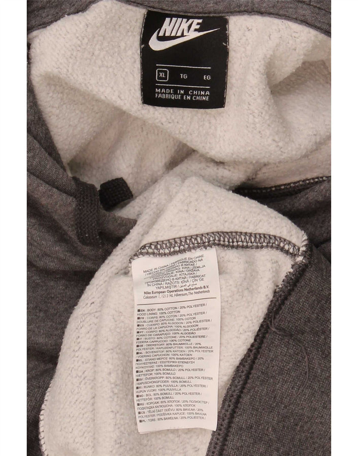 Nike masculino moletom com capuz XL cinza algodão