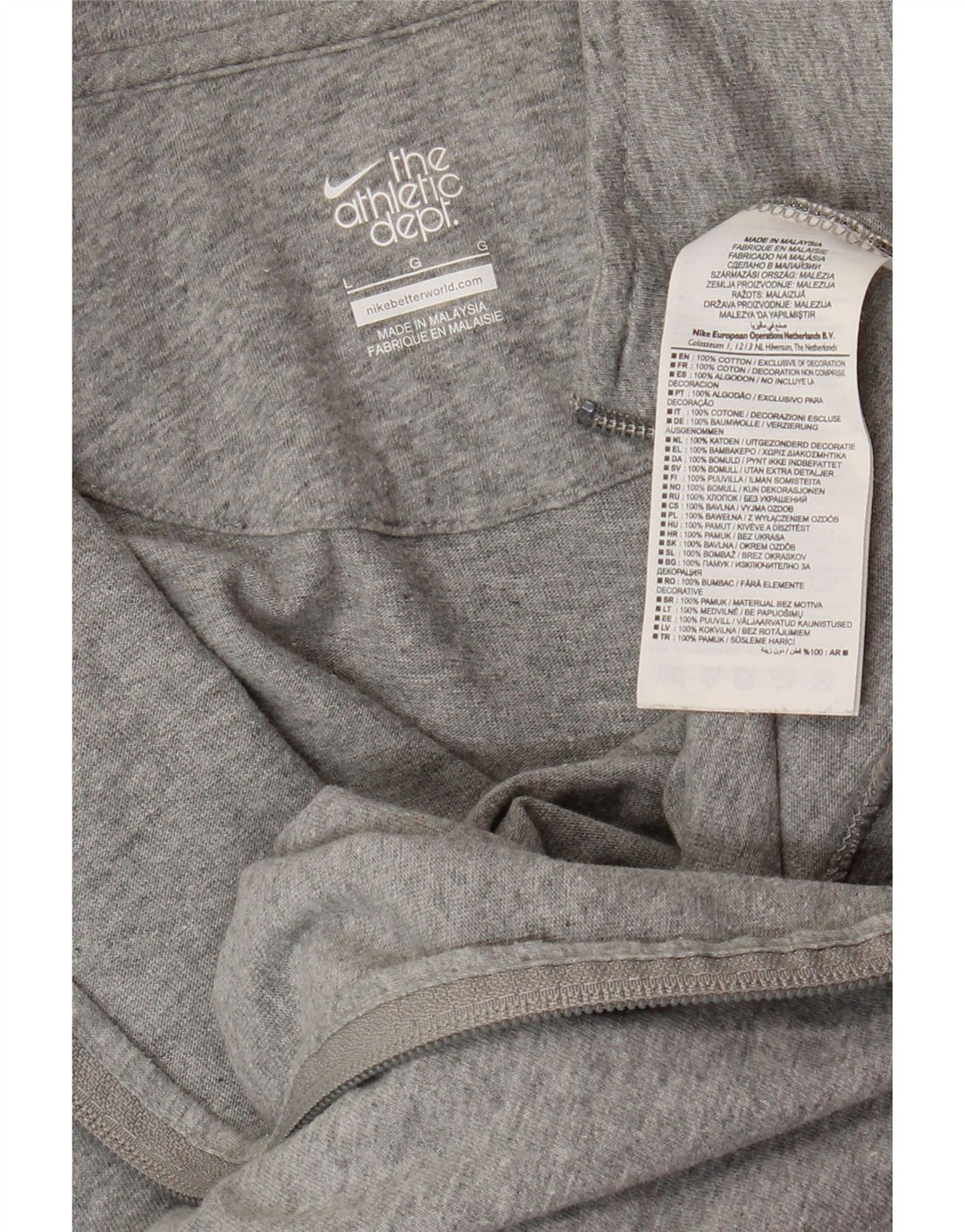 NIKE Mens Graphic Tracksuit Top Jaqueta Grande Algodão Cinza