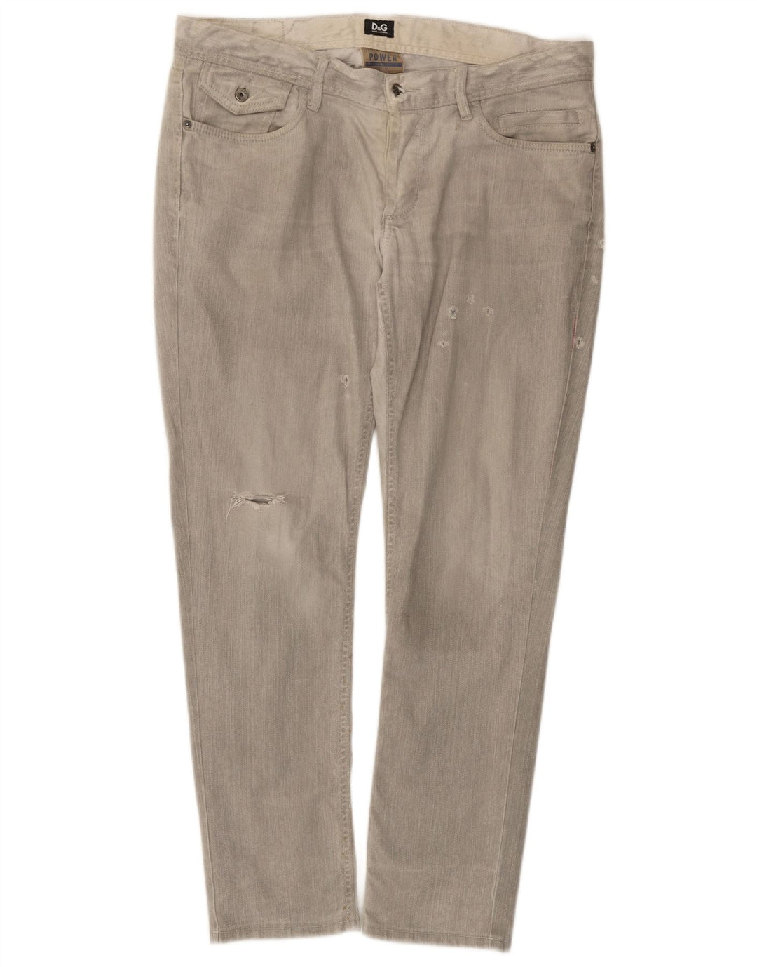 Dolce & Gabbana Calça jeans masculina justa e reta regular W34 L28 cinza