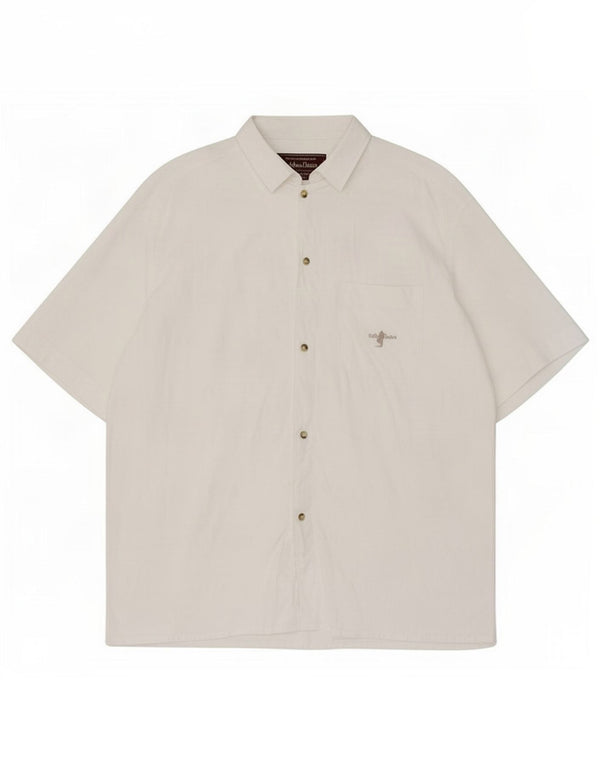 Camisa masculina de manga curta Marlboro Classics grande algodão branco