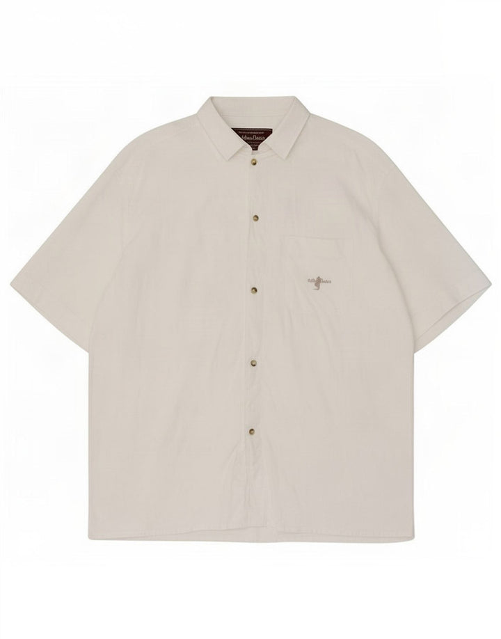 Camisa masculina de manga curta Marlboro Classics grande algodão branco