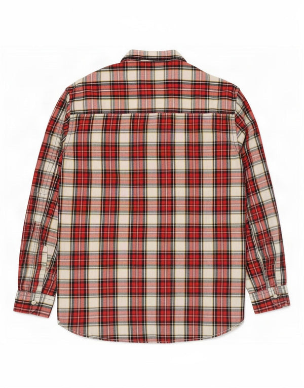 Camisa masculina vintage XL algodão xadrez vermelho