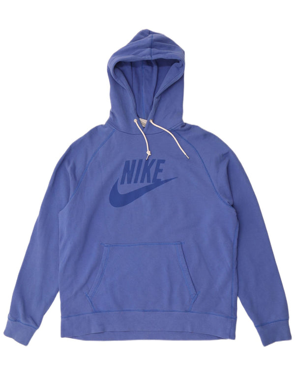 Nike masculino gráfico moletom com capuz XL azul algodão