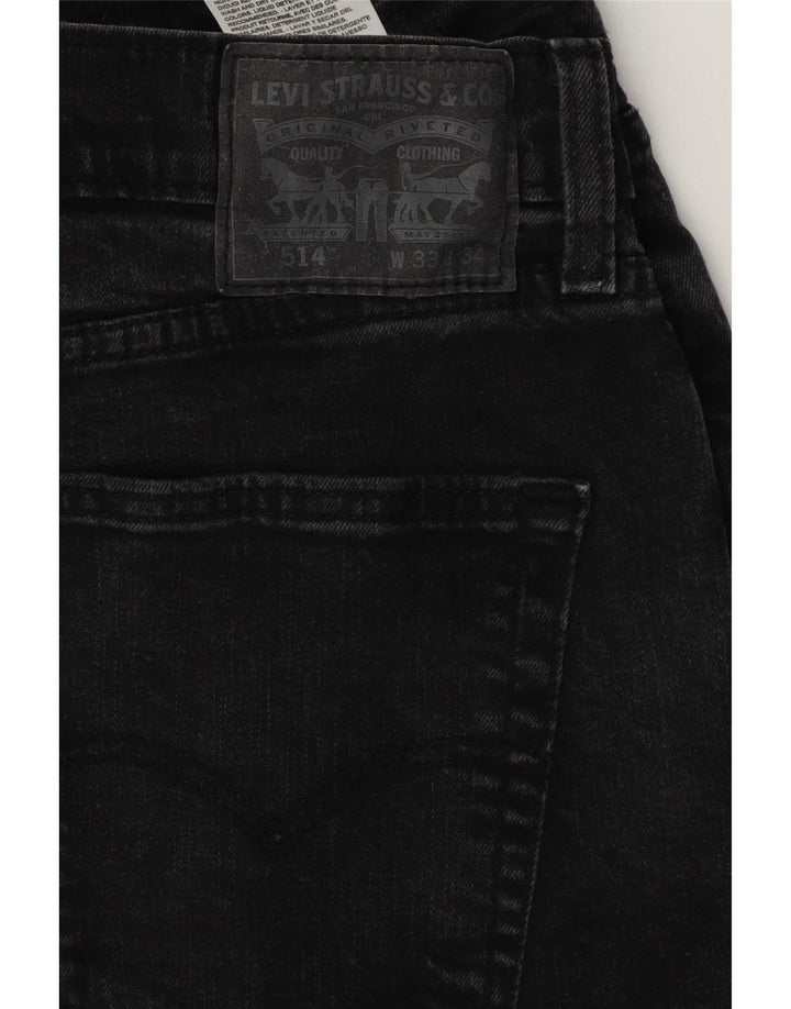 Calça Jeans Levis 514 Straight Masculina W33 L34 Algodão Preto