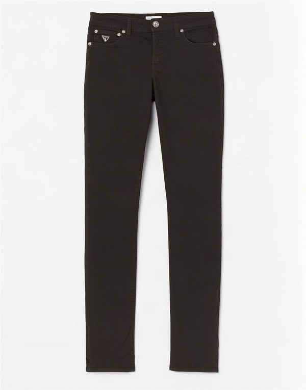 Guess Calça jeans feminina slim fit W32 L33 algodão preto
