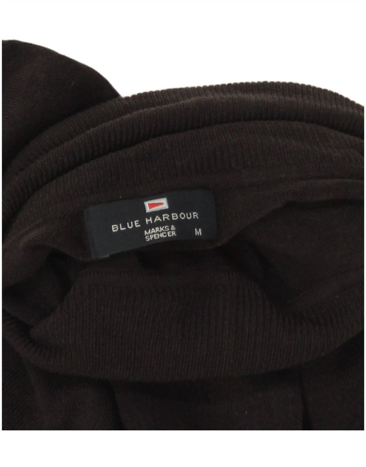 Suéter masculino Marks & Spencer Blue Harbor com gola redonda, preto médio