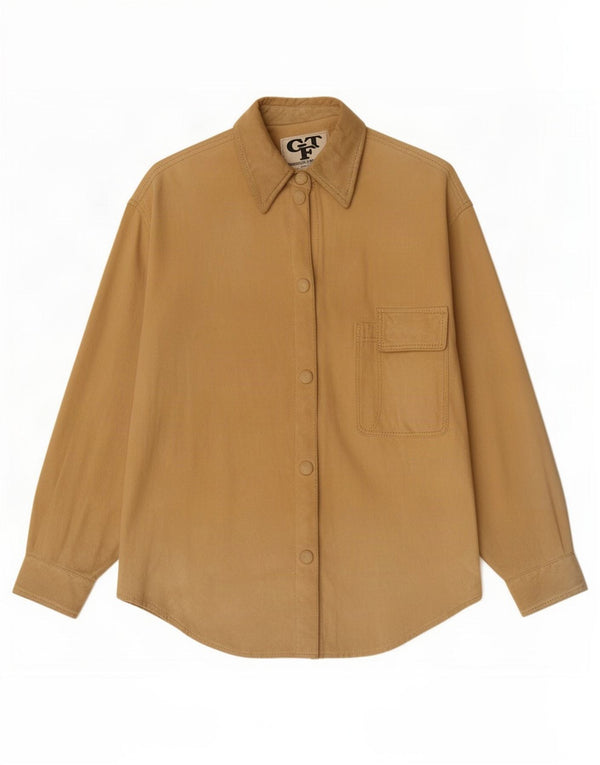 Camisa feminina vintage de camurça IT 42 bege médio