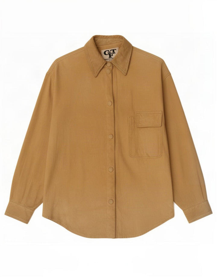 Camisa feminina vintage de camurça IT 42 bege médio
