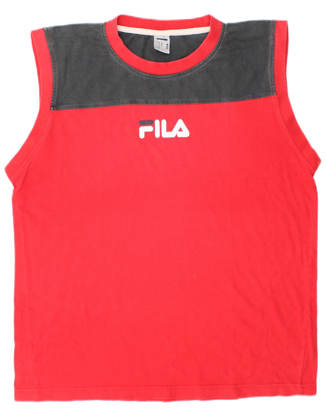 FILA Colete Masculino Top XL Vermelho Colorblock Algodão Esportivo