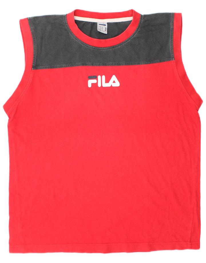 FILA Colete Masculino Top XL Vermelho Colorblock Algodão Esportivo