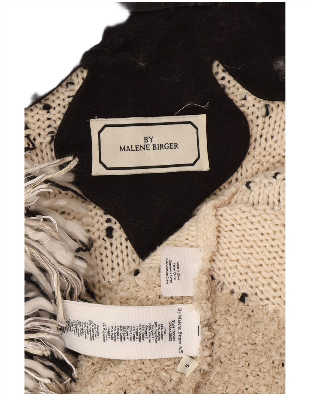 Suéter cardigã feminino MALENE BIRGER UK 10 pequeno off white boêmio