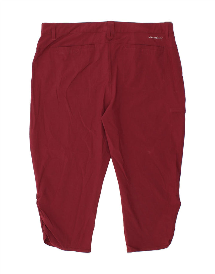EDDIE BAUER Womens Capri Cargo Trousers US 18 2XL W38 L21 Burgundy Vintage Eddie Bauer and Second-Hand Eddie Bauer from Messina Hembry 