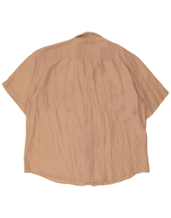 Camisa masculina Pura Seta manga curta regular fit XL bege seda
