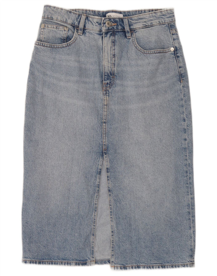 Saia jeans feminina Zara médio W28 azul