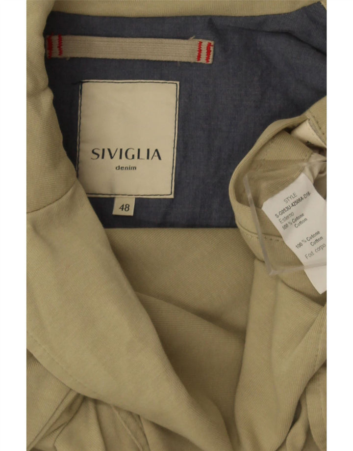 Jaqueta blazer masculina SIVIGLIA com 3 botões IT 48 algodão verde médio