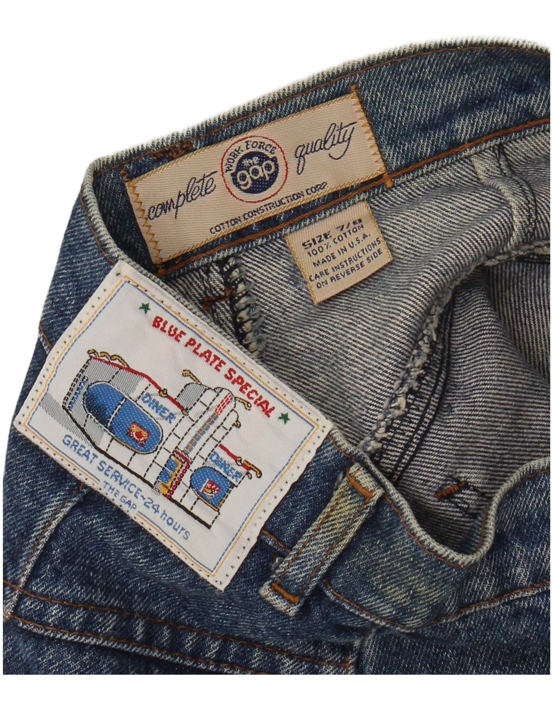 Saia jeans feminina Gap 7-8 anos W24 algodão azul