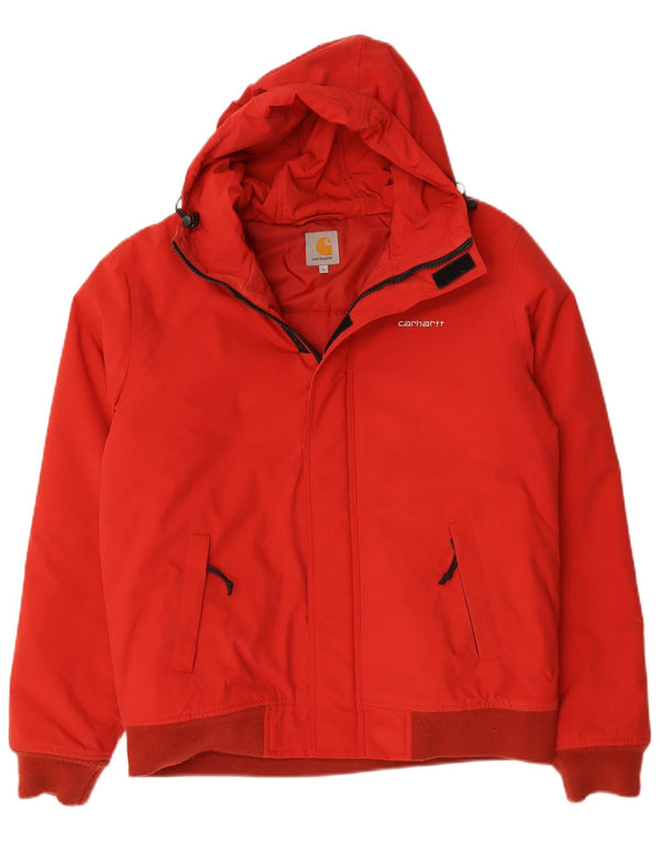 Jaqueta masculina acolchoada com capuz Carhartt UK 40 grande nylon vermelho