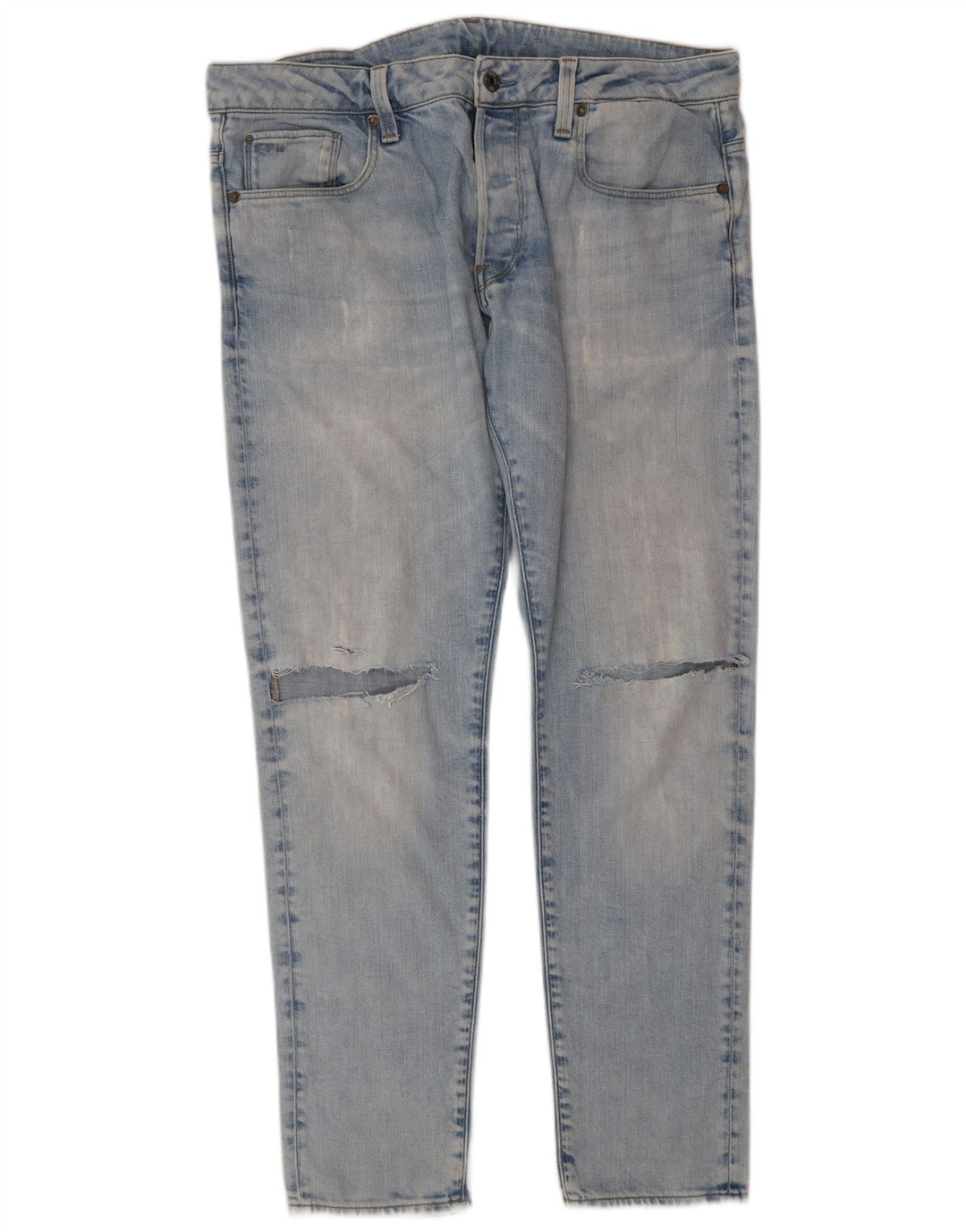 Calça jeans slim masculina G-STAR desgastada W36 L32 algodão azul
