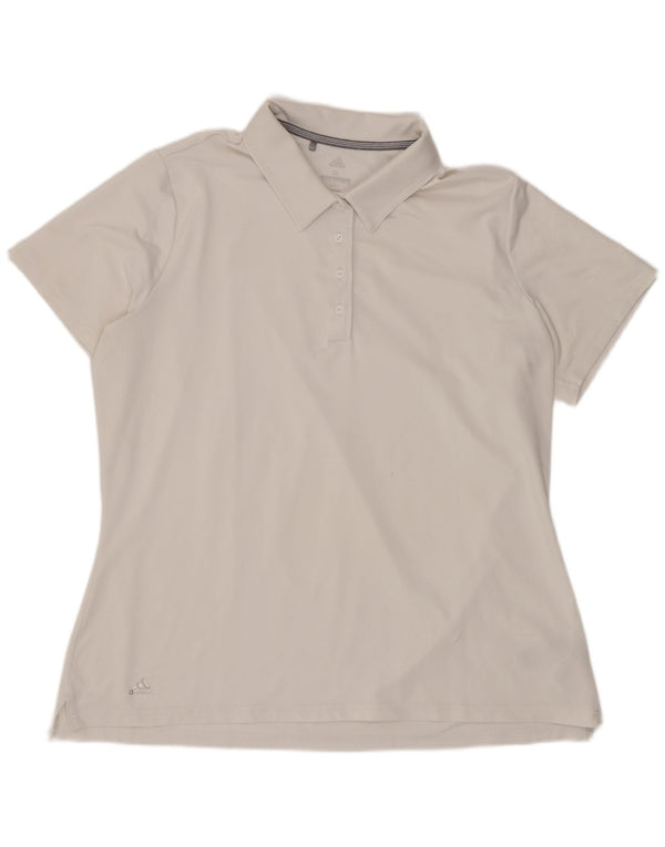 Camisa polo feminina Adidas UK 18 XL branco poliéster