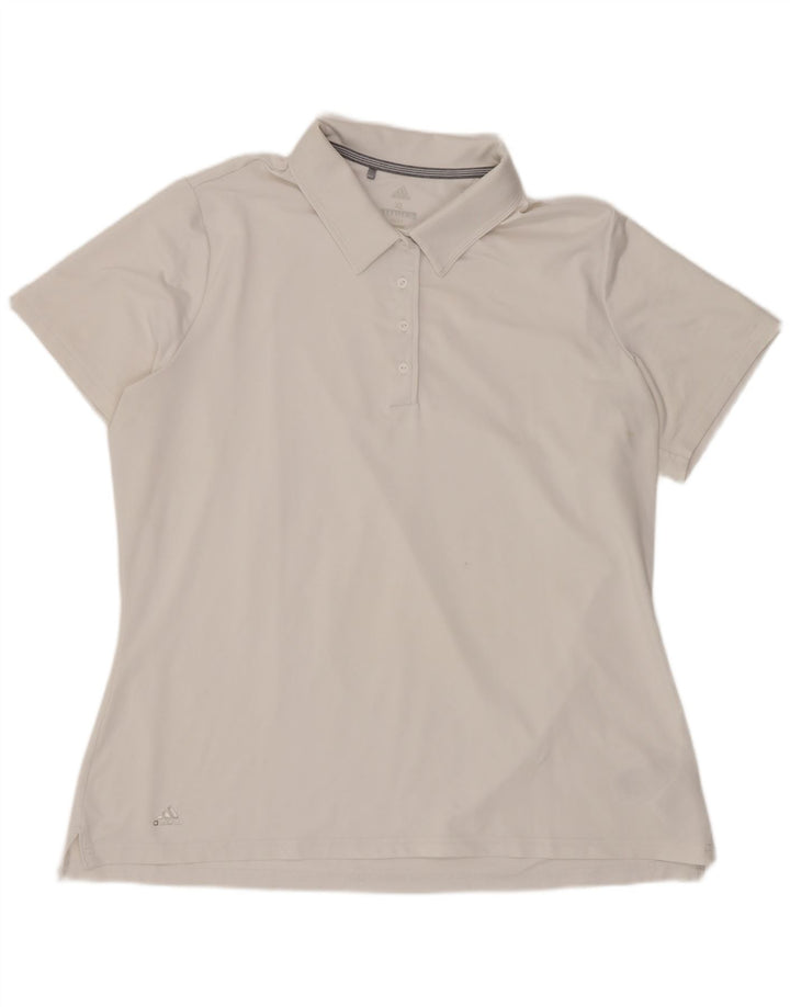 Camisa polo feminina Adidas UK 18 XL branco poliéster