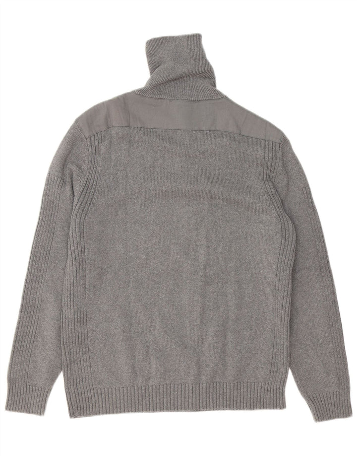 CALVIN KLEIN JEANS Suéter masculino com zíper e gola 2XL algodão cinza