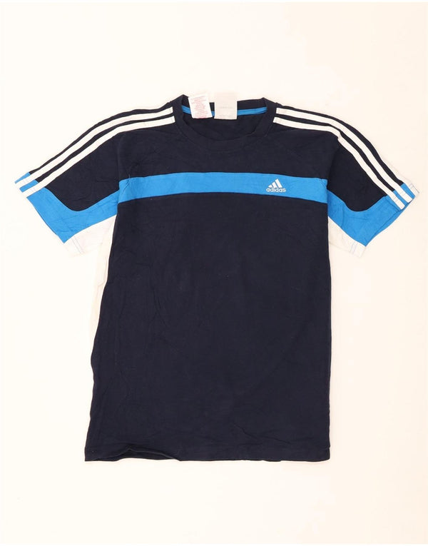 Camiseta Adidas Menino Top 15-16 Anos Azul Marinho Colorblock Algodão
