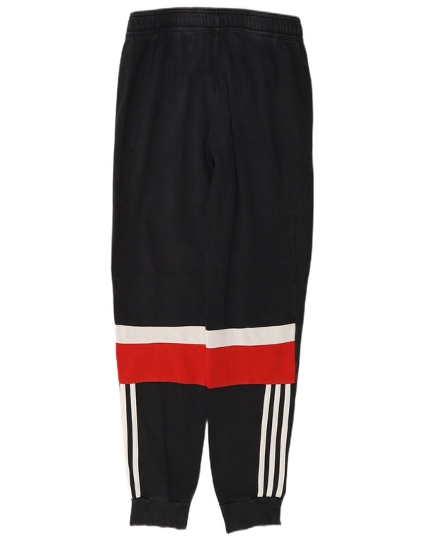 Adidas meninos calças de treino joggers 13-14 anos preto colorblock algodão