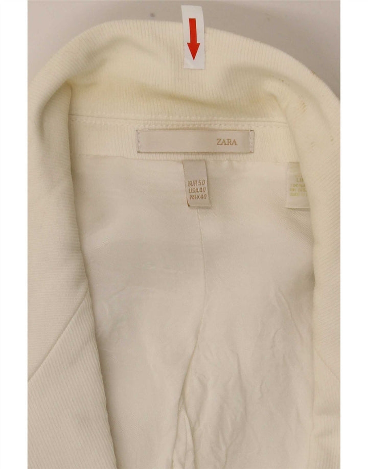 Jaqueta blazer masculina Zara com 2 botões EU 50 algodão branco médio