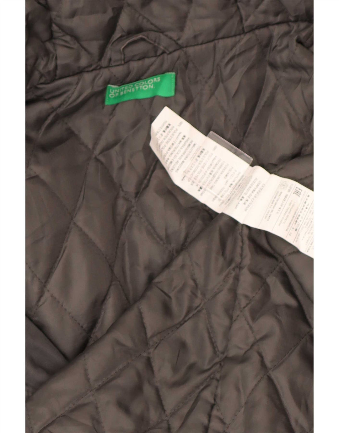 Jaqueta parka feminina com capuz Benetton Reino Unido 40 grande algodão cinza