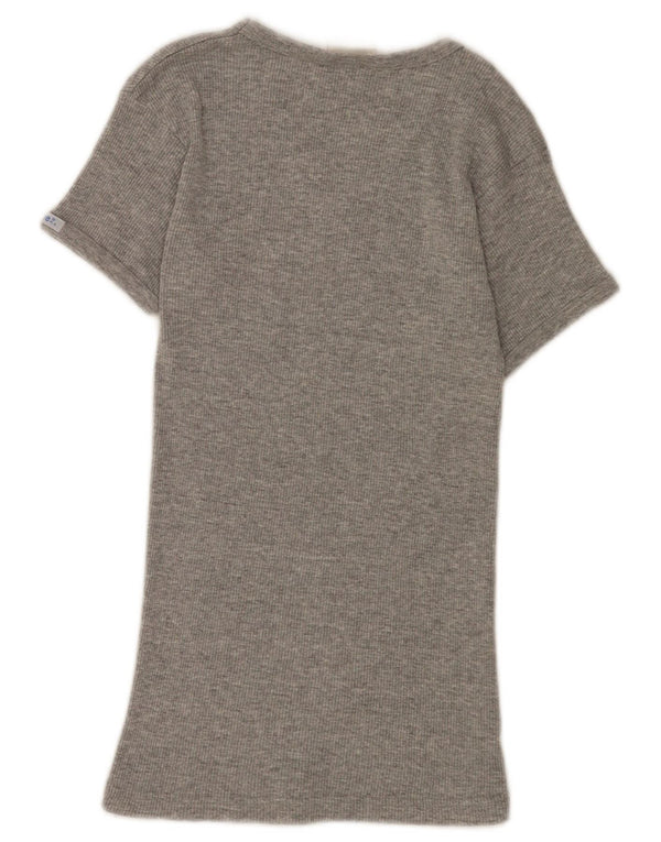 Camiseta feminina Lee UK 8 pequena algodão cinza