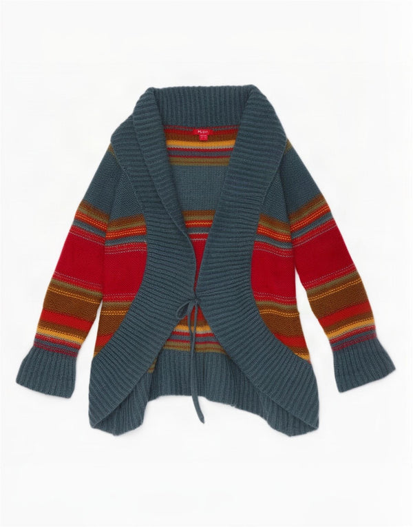 Suéter cardigã feminino Monsoon UK 12 acrílico listrado multicolorido médio