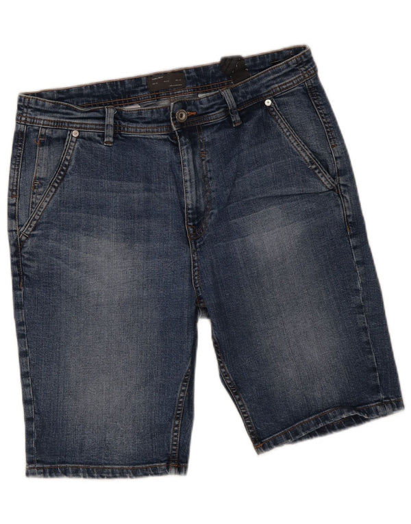 Zara Mens Denim Shorts EU 42 Grande W32 Azul
