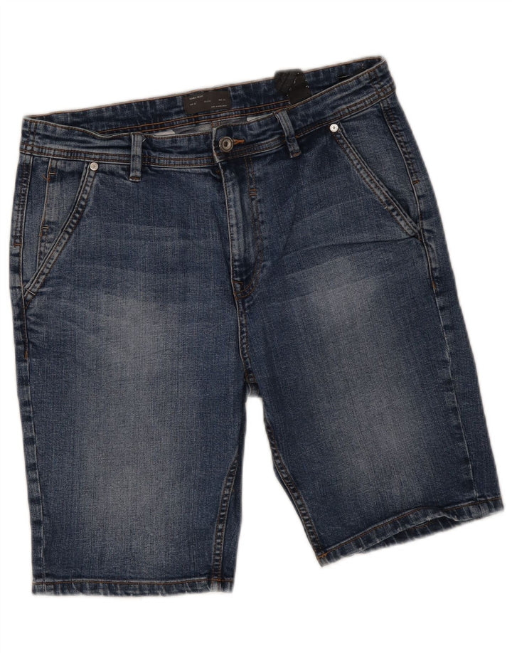 Zara Mens Denim Shorts EU 42 Grande W32 Azul