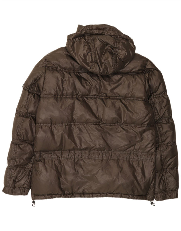 Jaqueta masculina acolchoada com capuz Blauer UK 46 3XL poliamida marrom