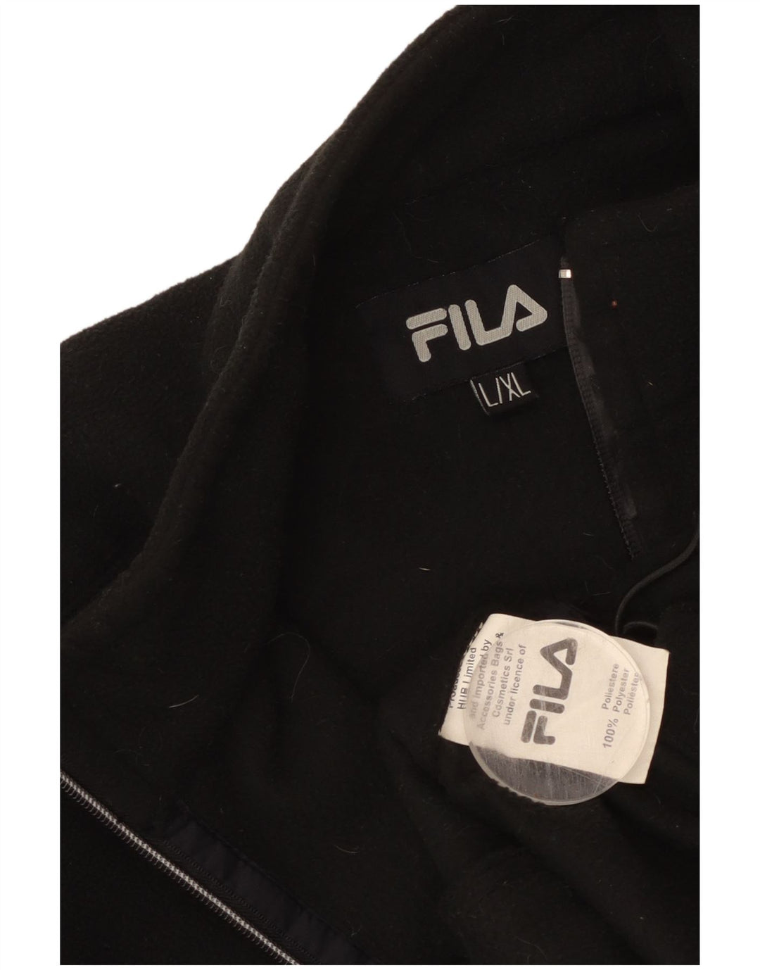 Jaqueta de lã masculina FILA UK 40 grande poliéster preto
